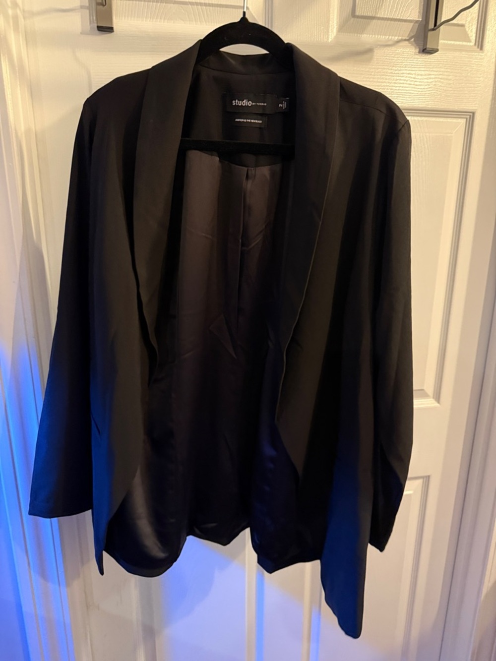 torrid Black Draped Open-Front Blazer Jacket